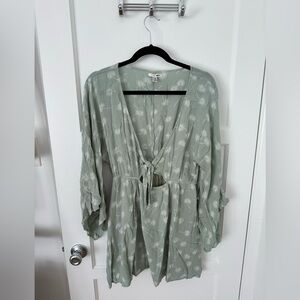Amuse Society Sage Green Floral Top